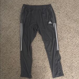 Adidas Dark Grey Joggers with White Stripes